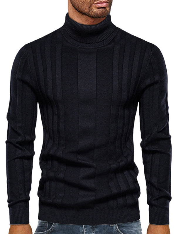 Men's new casual knitted basic base pullover turtleneck sweater